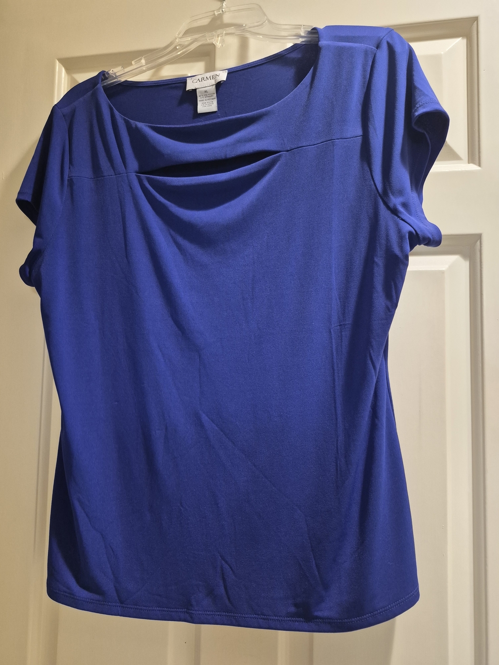 NWT-Carmen Marc Valvo Royal Blue Women's Top, Large